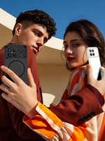 Чехол с Магсейф для Poco F8 Ultra прозрачный матовый с черным бортом WLONS