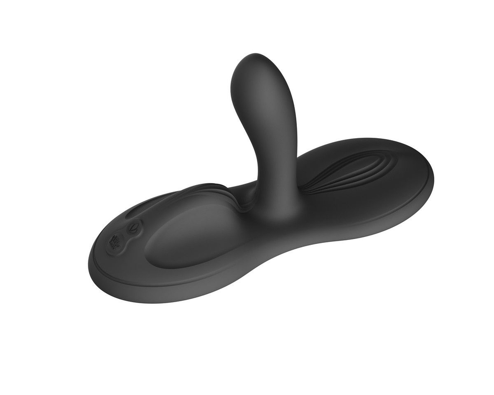 Черная виброподушка с функцией нагрева Flora (Цвет: черный)