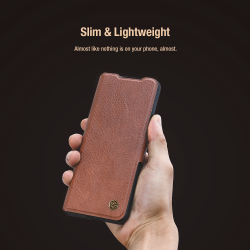 Кожаный чехол коричневого цвета для Samsung Galaxy Z Fold 4 5G, серия Aoge Leather от Nillkin (с эластичным карманом для хранения S-pen)