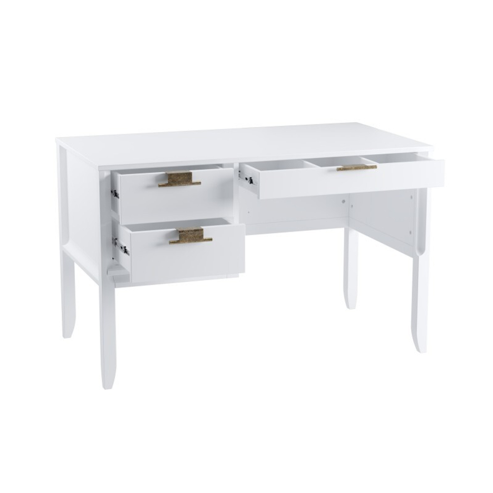 Стол письменный «Бридж» однотумбовый белый лак