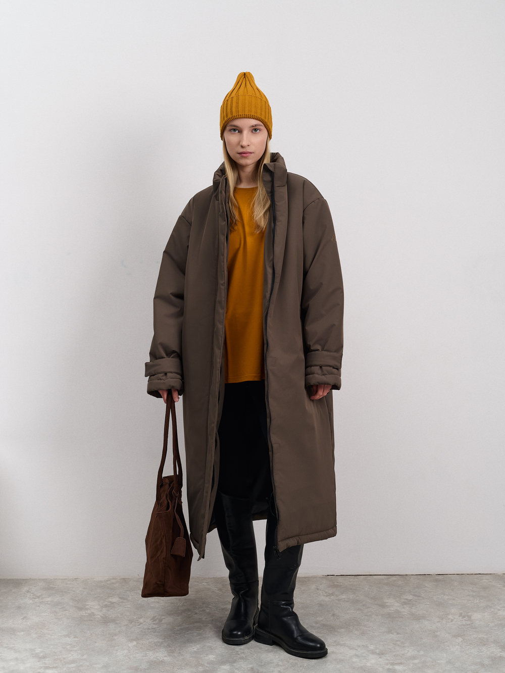 Пальто женское демисезонное "Ливерпуль" коричневый