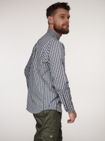 Рубашка-косоворотка Варгградъ мужская чёрно-белая клетка