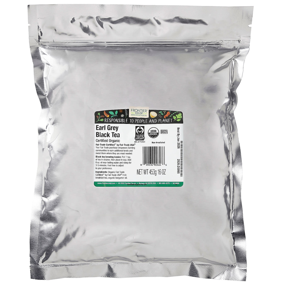 Frontier Co-op, органический чёрный чай «Эрл Грей», 453 г (16 унций)