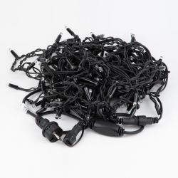 ULD-B3010-200-TBK WARM WHITE IP67 Бахрома светодиодная с эффектом мерцания. 3м. Соединяемая. 200 светодиодов. Теплый белый свет. Провод черный. TM Uniel.