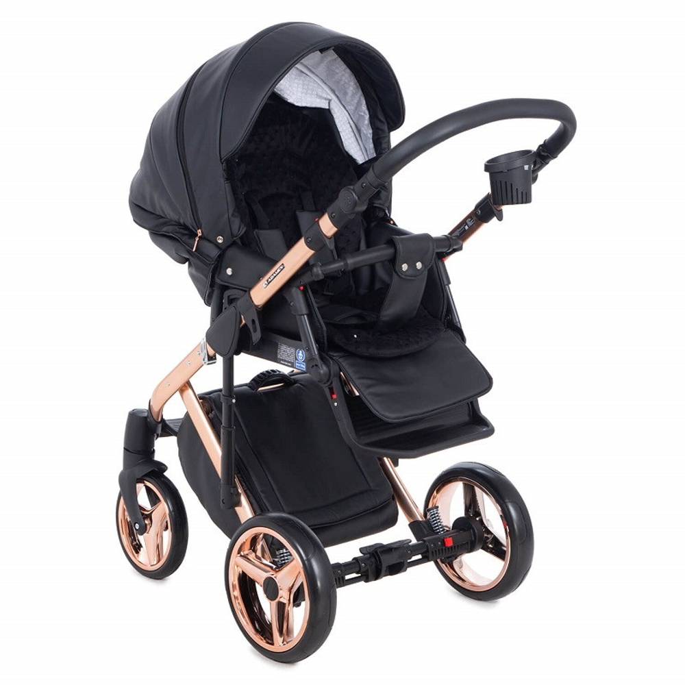 Детская коляска Adamex Chantal Star Collection 3 в 1 STAR101 черный+розовый