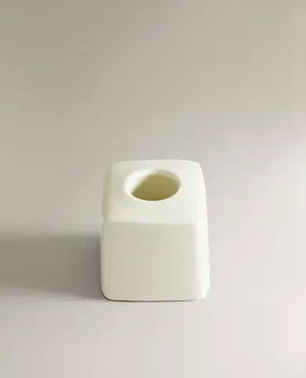 ZARA HOME КЕРАМИЧЕСКАЯ ПОДСТАВКА ДЛЯ ЗУБНЫХ ЩЕТОК, СЛОНОВАЯ КОСТЬ