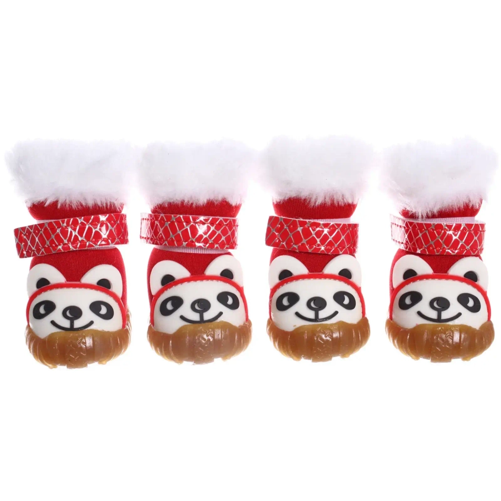 Ботинки зимние для животных «МОДНЫЙ БРО», на липучке, цвет красный, размер 1, 4см