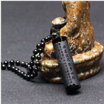 Подвеска Талисман Счастливая молитва обсидиан О-57