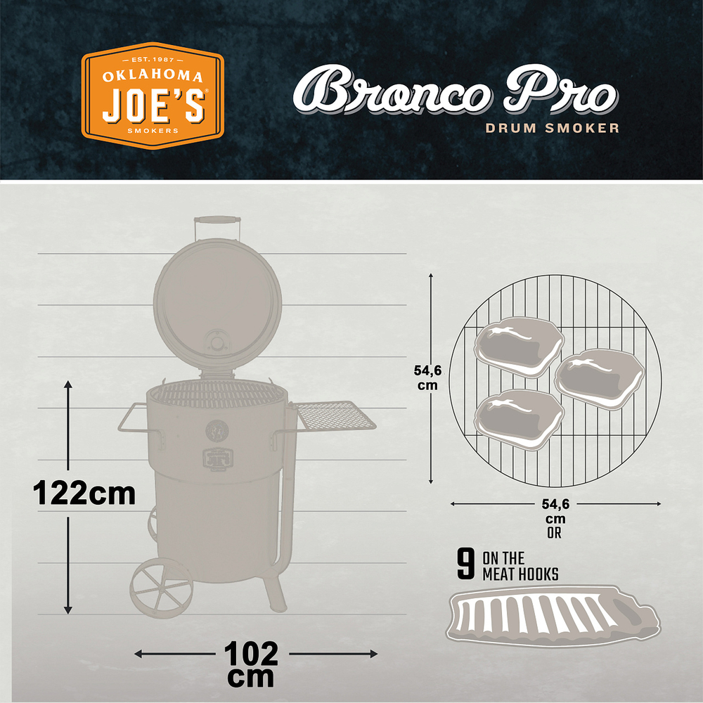 Коптильня Oklahoma Joe's Drum Bronco Pro (оранжевая)