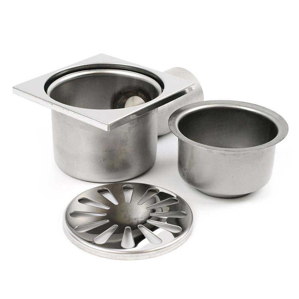 Трап для душа из нерж. 10см*10см угл (гор) TIM BAD021002