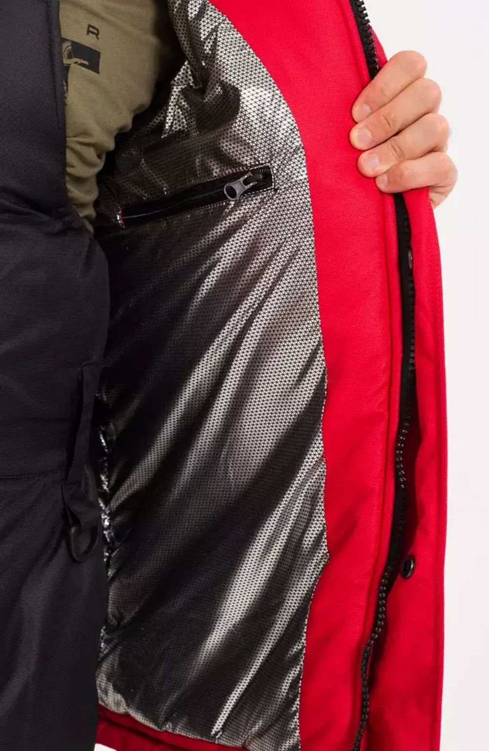 Зимний мужской костюм-поплавок ONERUS "Фишер -45" (Таслан) Красный/Черный