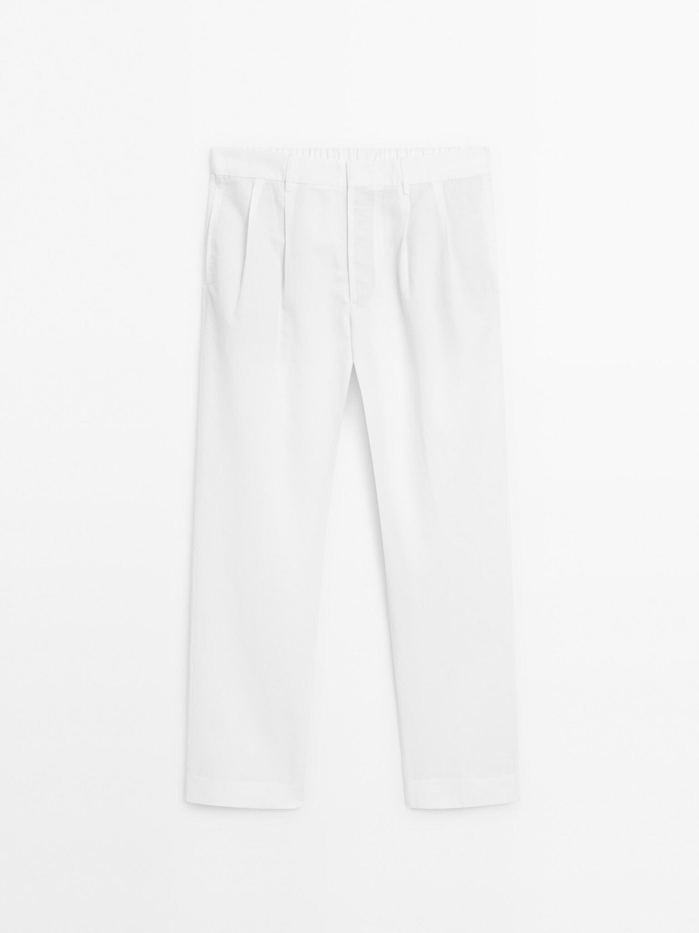 Massimo Dutti Брюки-баллоны с двойными вытачками, кремовый