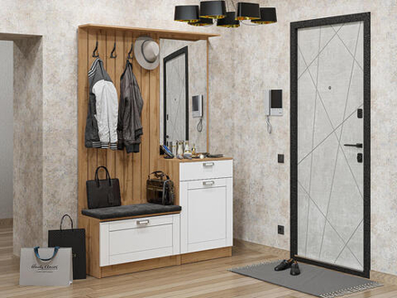 Прихожая Стиль-02 White Silk Дуб Вотан