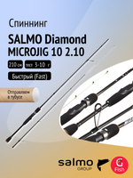 Спиннинг для рыбалки Salmo Diamond MICROJIG 10 2.10, рабочая длина 210см, вес 95гр
