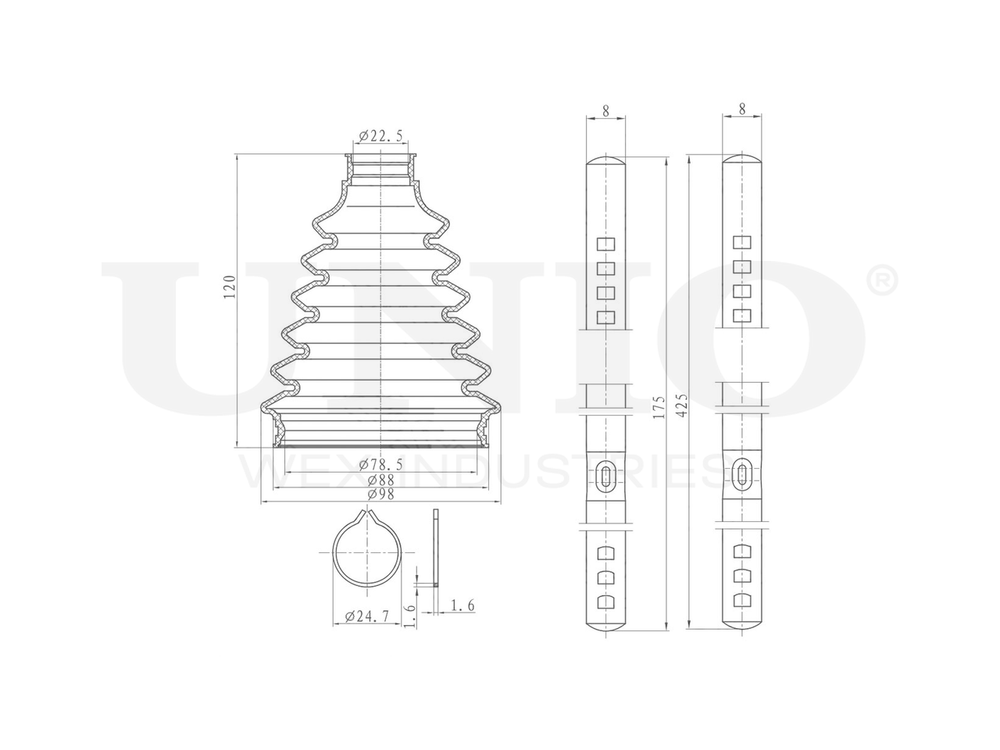 Пыльник ШРУСа (к-т) UNIO DUC-30126K
