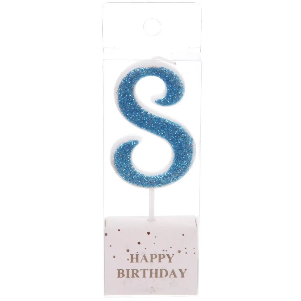 Свеча для торта Цифра Иллюзия «8» 9,5 см, голубой