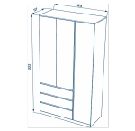 Шкаф распашной Варма Стор 123, 222*123*57 см, скандинавский дуб