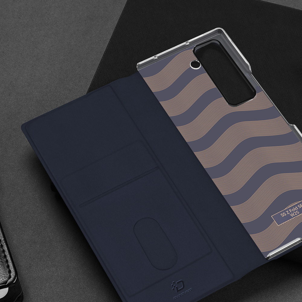 Чехол синего цвета из искусственной кожи от Dux Ducis для смартфона Samsung Z Fold SE (W25), серия Bril Series Case