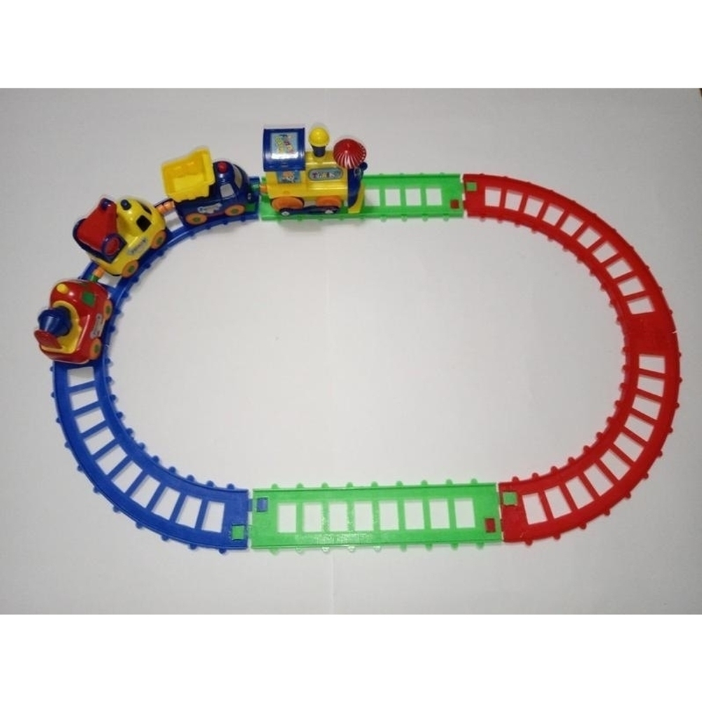 Детская железная дорога, паровозик,вагончики LOCO "LCF Track Playset" Track Train NO.19016B