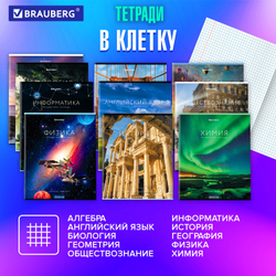 Тетради предметные, КОМПЛЕКТ 12 ПРЕДМЕТОВ, КЛАССИКА NEW, 48 л., обложка картон, BRAUBERG, 404322