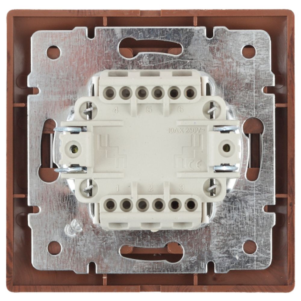 Выключатель Intro Plano 1-106-10 тройной, 10А-250В, IP20, СУ, венге