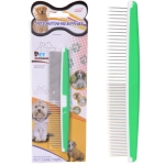 Расческа - пуходёрка комбинированная для животных «ЛАПУСИКИ», цвет зеленый, 17*3,5см (блистер)