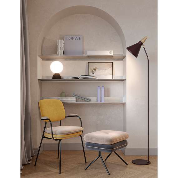 Пуф pea, велюр, бежевый/темно-серый