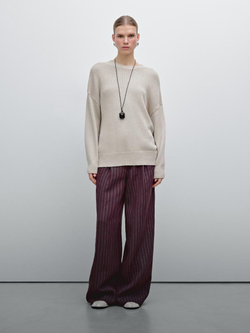 Massimo Dutti Свитер из смесового льна, бежевый