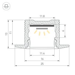 Профиль SL-SLIM-H13M-F25-2000 ANOD (Arlight, Алюминий) 023719