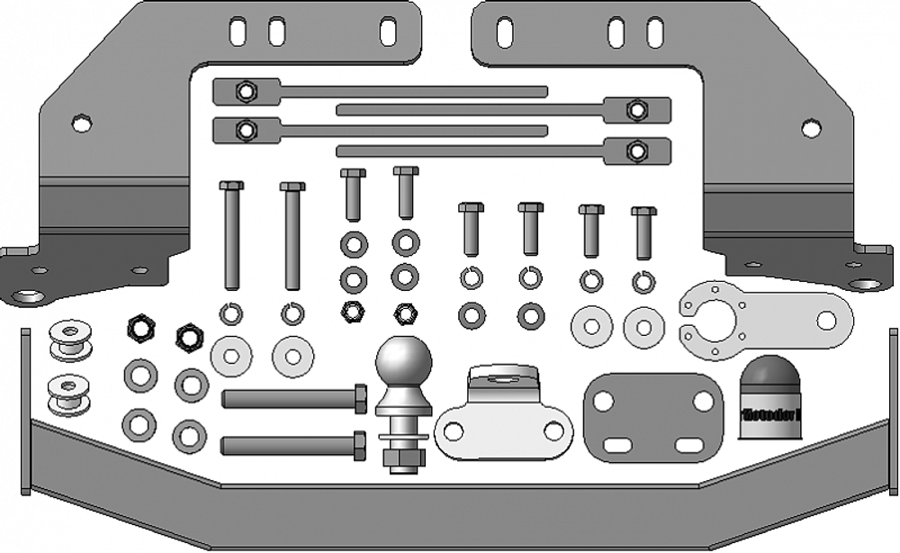 Фаркоп Motodor для Toyota Land Cruiser 200 (комплектации Excalibur и Executive) 2007- 2021 (хром. Шар)(паспорт и сертификат в комплекте)(без электрики) 92502-FE