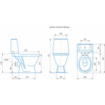 Унитаз-компакт "Премьер" синий кракелюр (гориз, нижн, сид. полип., 2-кн.арм) (Rosa)