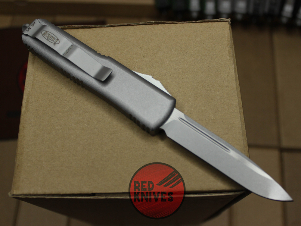 Нож Microtech UTX-85 A+++ Standard S/E - рукоять серая, стандартный апокалиптик клинок