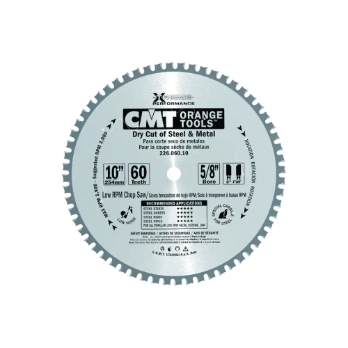 Диск пильный по стали 305x25,4x2,2/1,8 0° 8° FWF Z=60 CMT 226.060.12