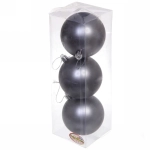 Новогодние шары 8 см (набор 3 шт) «Матовый», графит