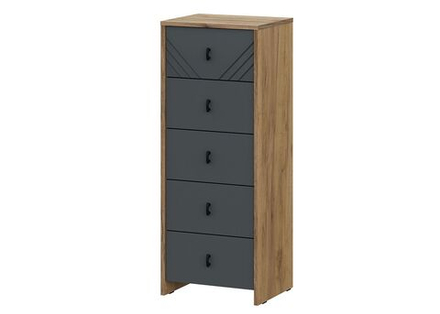 Комод для одежды с ящиками Дуб Золотой/Графит 5 ящиков 40х33х103 см