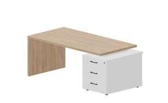 Стол на опорной тумбе 3 ящика (правый) 180(+0/15/30)х90х73.5см