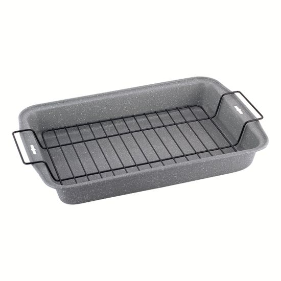 Форма для запекания с решеткой для гриля Каmille KM-6001M из углеродистой стали 37,5х26х5,5 см.