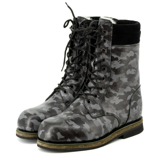 Унты-берцы мужские из кожи камуфляж милитари