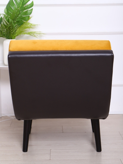 Кресло "Luna" антивандальный велюр горчичный/венге