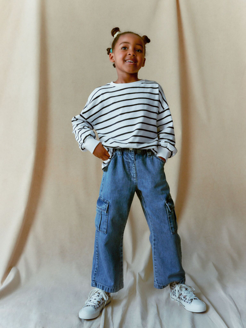 Джинсы карго для девочки Next T31-126, Синий