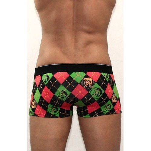 Мужские трусы боксеры черные с зелено-красным ромбами Diesel Black Trunks DIS0132