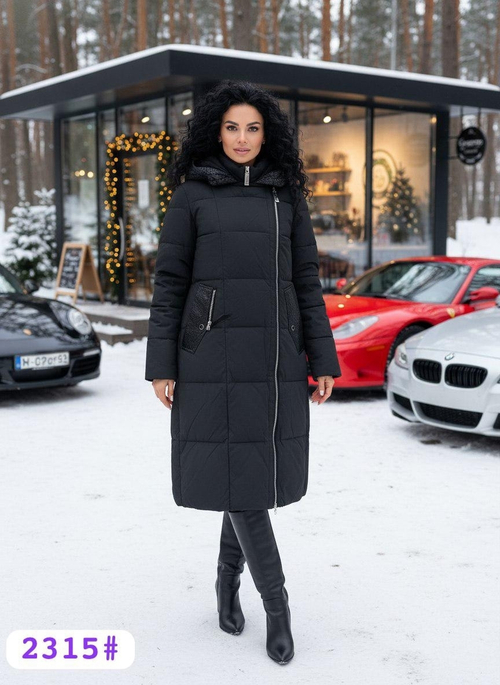 Куртка зимняя длинная с капюшоном