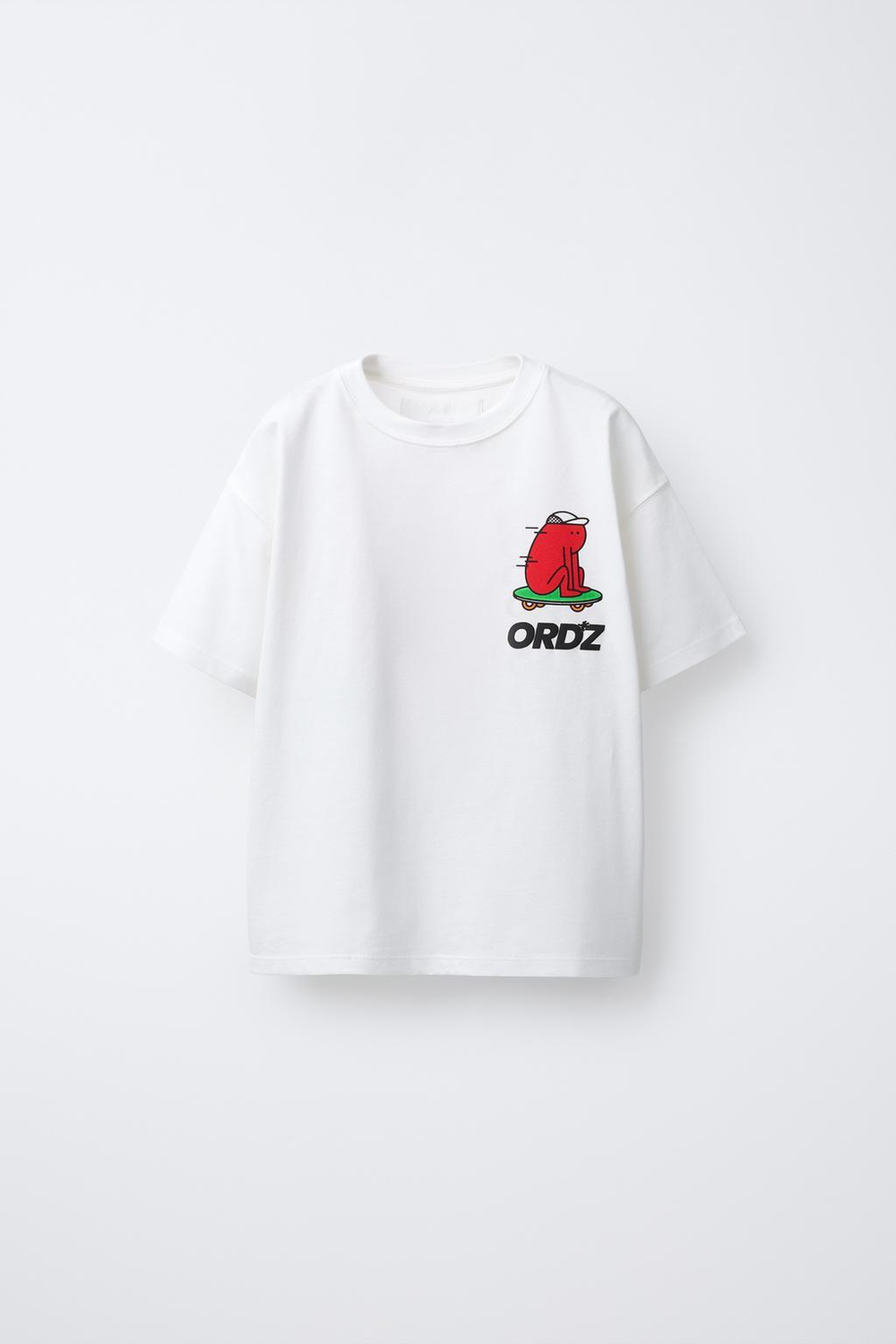 ZARA ФУТБОЛКА С ПРИНТОМ, БЕЛЫЙ