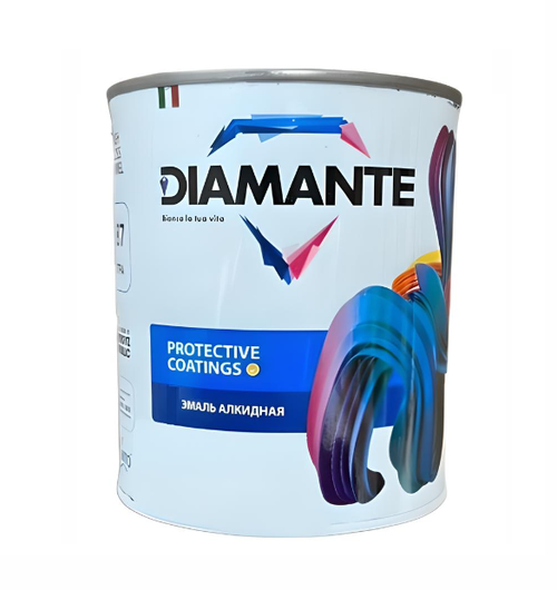 ЭМАЛЬ DIAMANTE АЛКИДНАЯ МАТОВАЯ DI800 БЕЛАЯ 0,9Л
