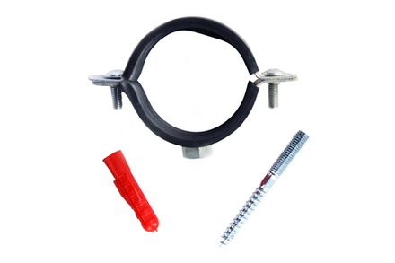 Хомут оцинк.с резин.уплотн.1.1/2" (48-53мм) М8 с шурупом и дюбелем,MP-европодвес