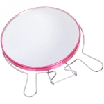 Зеркало настольное в металлической оправе «Практика» круг, подвесное, двухстороннее d-14см