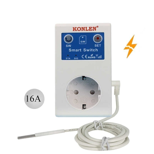 GSM розетка 220В 16A Smart Socket + датчик температуры
