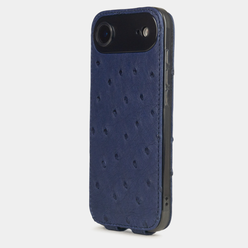 Чехол для iPhone 17 Air - кожа страуса, синий