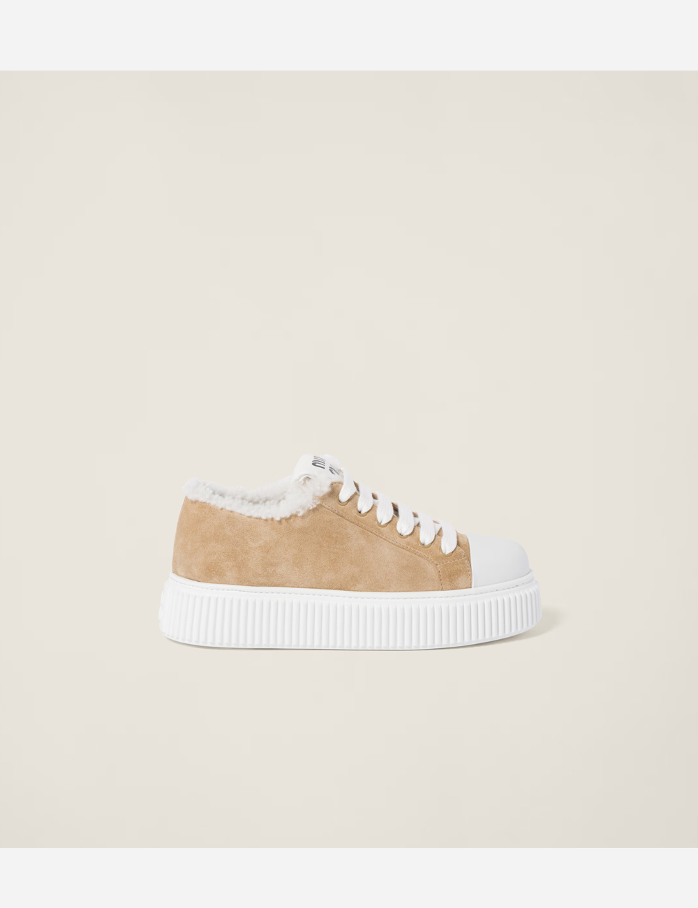 Miu Miu Ecru Suede Sneakers (5E986D_Z0G_F0379_F_005)