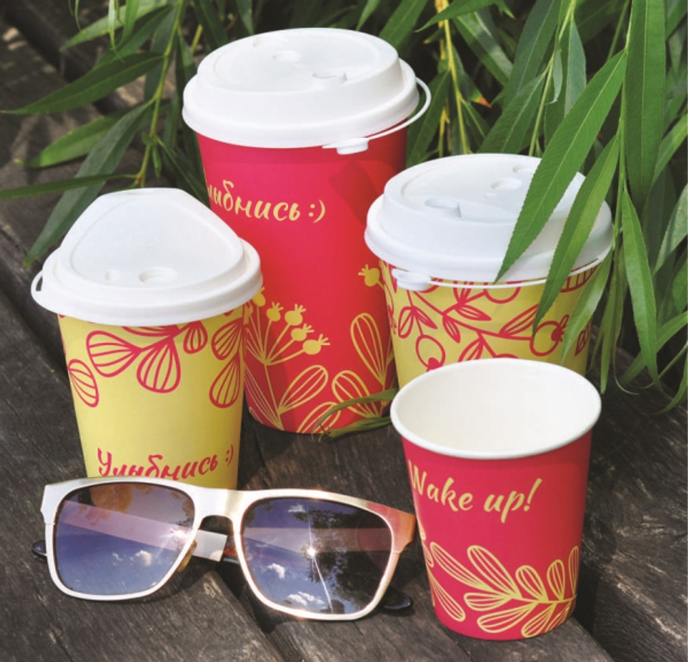 Бумажный стакан 350мл. "УЛЫБНИСЬ ФУКСИЯ" 1000шт/кор. (Белгород)